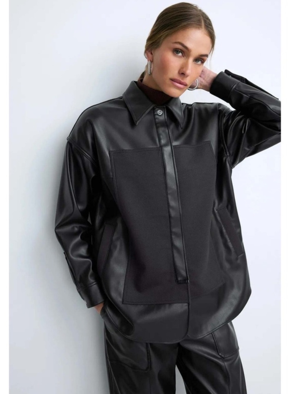 3.1 Phillip Lim Mixed Media Shirt Jacket, Size: S - Picture 2 of 15